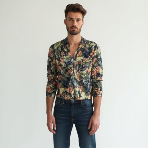 ❤️ TORI RICHARD Floral Long Sleeve Shirt XL - Picture 1 of 11